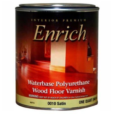 GENERAL PAINT Enrich Varnish & Floor Finish, Waterbase, Satin Finish, Quart - 542714 542714